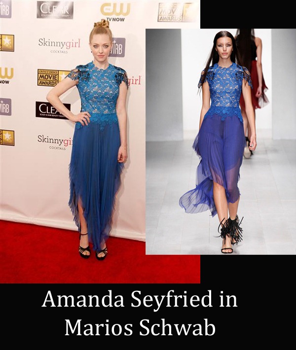 Amanda Seyfried in Maricos Schwab copy