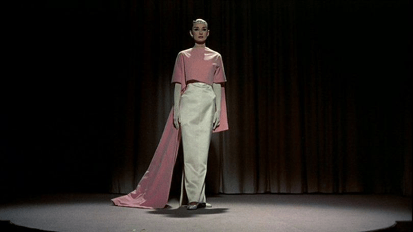 Audrey Hepburn in funny face pinkwhite gown 1