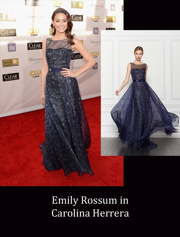 Emily Rossum in Carolina Herrera copy